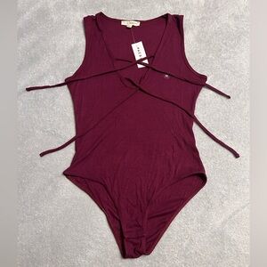 NWT WINE TIE TANK TOP SNAP BODYSUIT